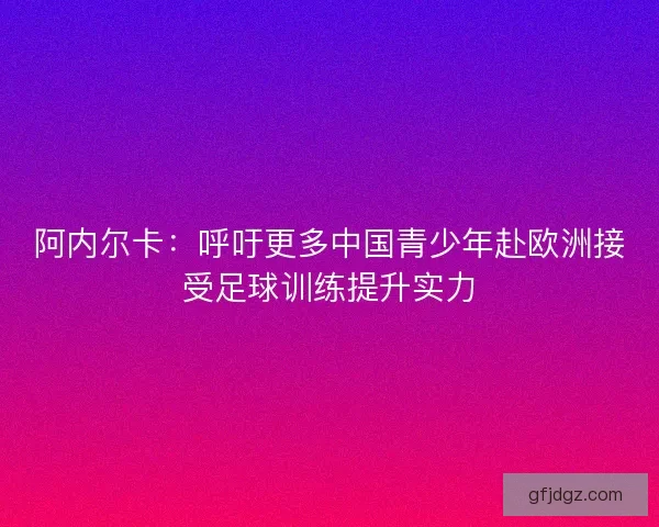 阿内尔卡：呼吁更多中国青少年赴欧洲接受足球训练提升实力