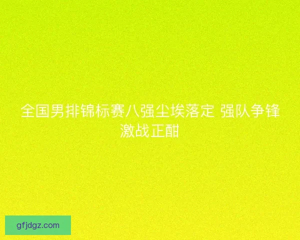 全国男排锦标赛八强尘埃落定 强队争锋激战正酣 全国男排锦标赛八强尘埃落定 强队争锋激战正酣