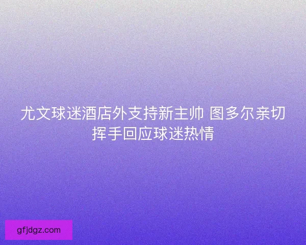 尤文球迷酒店外支持新主帅 图多尔亲切挥手回应球迷热情 尤文球迷酒店外支持新主帅 图多尔亲切挥手回应球迷热情